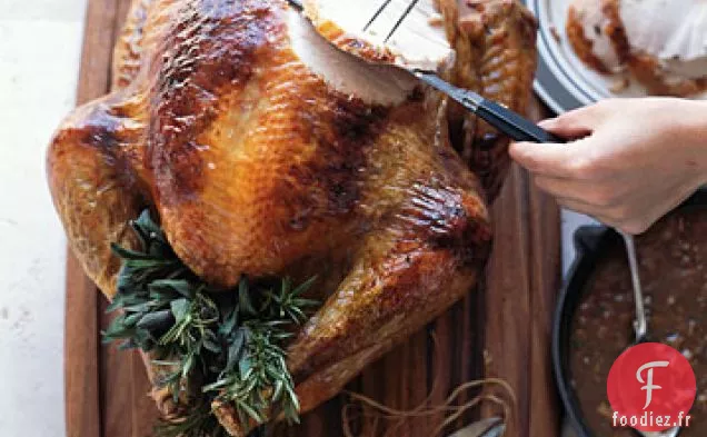Dinde à la Pancetta-Sauge avec Sauce à la Pancetta-Sauge