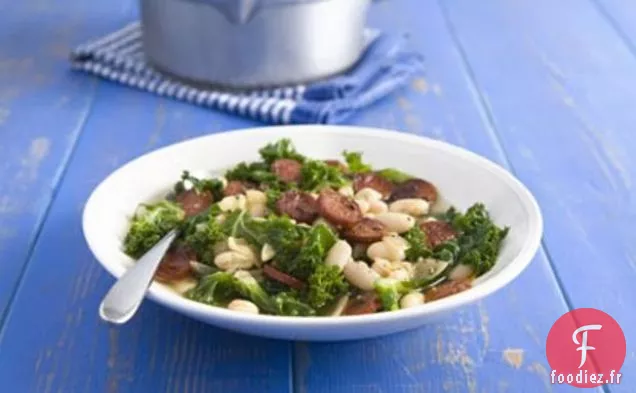 Ragoût de Chou Frisé, Chorizo et Haricots