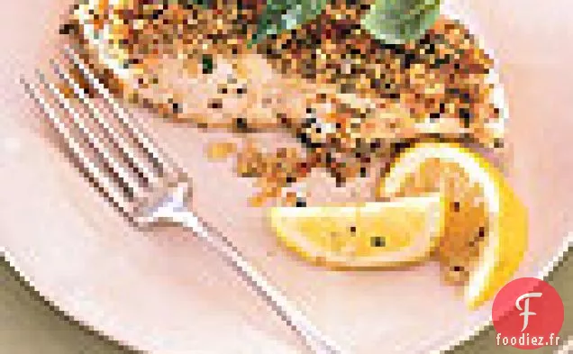 Flétan Rôti à la Croûte de Noix