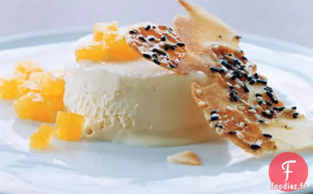 Semifreddo au Miel de Fleurs Sauvages avec des Gaufrettes au Miel et au Sésame