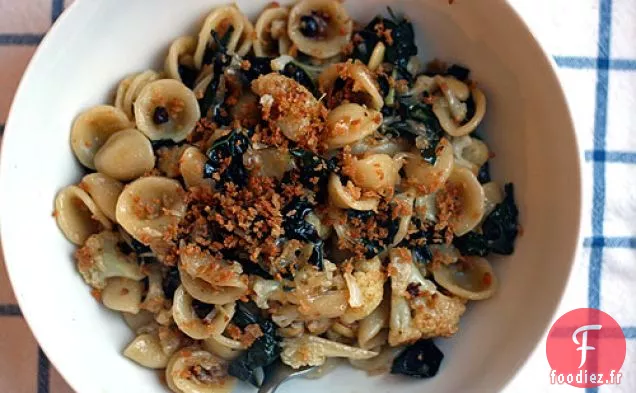 Dîner ce soir : Orecchiette au Chou Frisé Braisé et Chou-Fleur