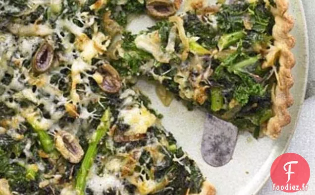 Tarte au Chou Frisé, Olive et Gruyère