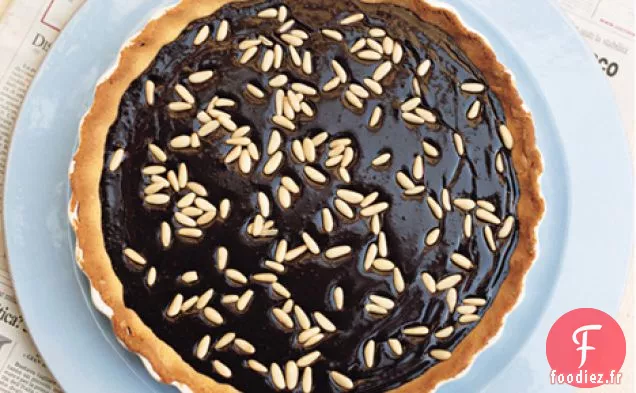 Crostata au Chocolat Noir et aux Pignons de Pin