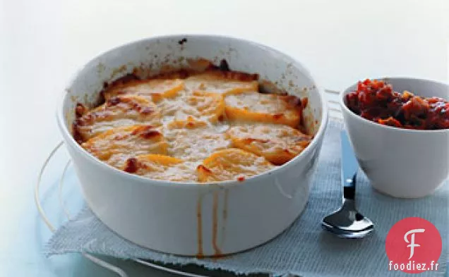 Tarte à la Polenta au Fromage et Sauce Tomate