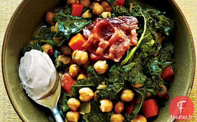 Haricots Garbanzo et Légumes verts