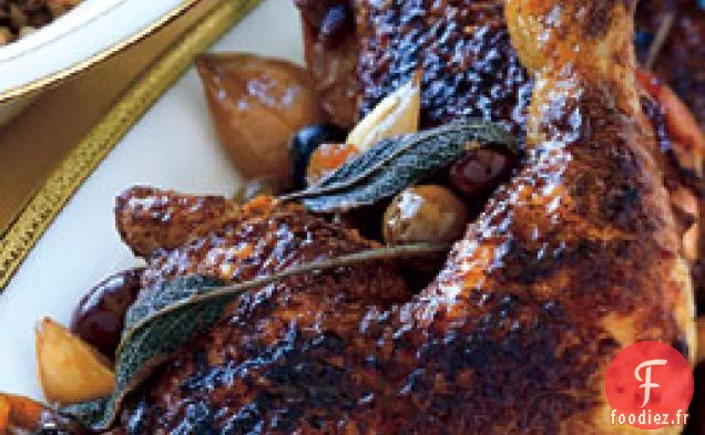Poulet aux Olives, Oignons Caramélisés et Sauge