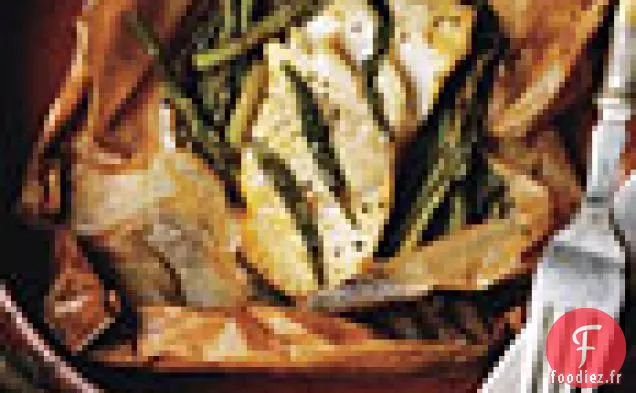 Filets de Poisson en Parchemin aux Asperges et à l'Orange