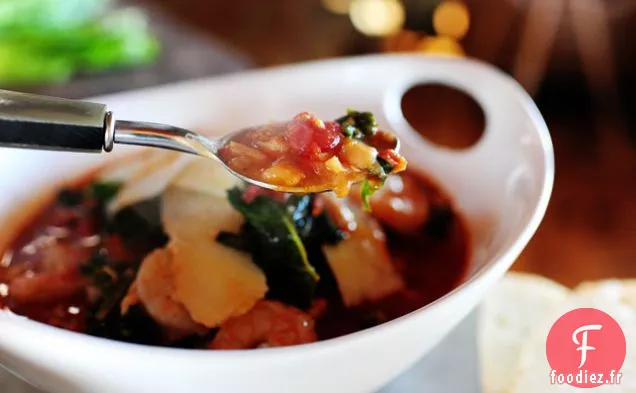 Soupe de Haricots Toscans aux Crevettes