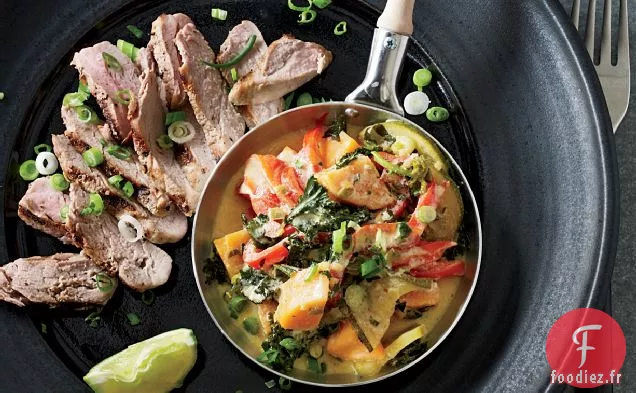 Filets de Porc Grillés au Curry de Légumes
