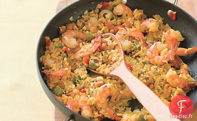 Paella Aux Crevettes D'Une Heure