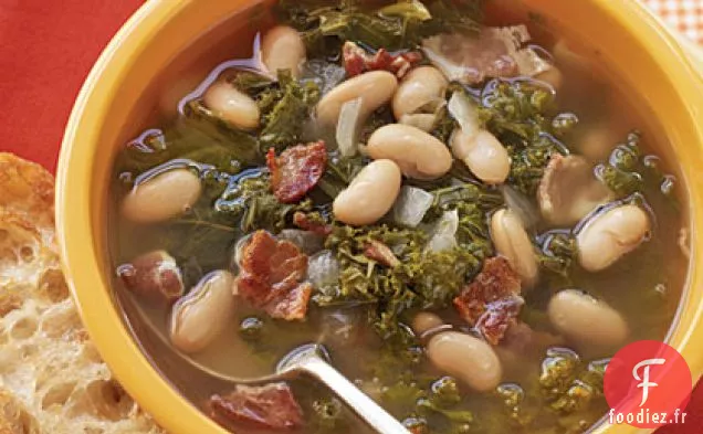 Soupe aux légumes Verts, Haricots et Bacon