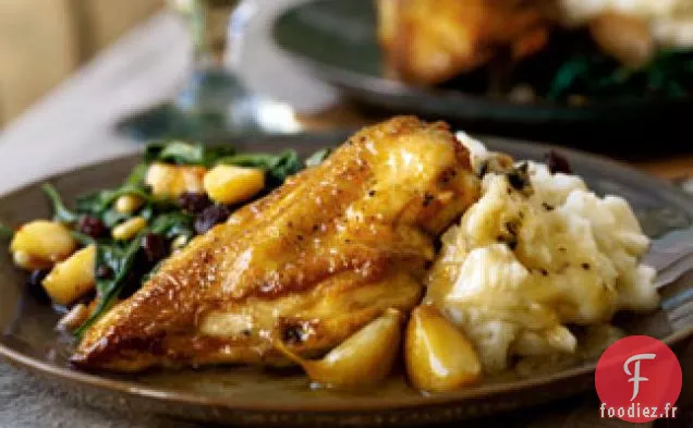 Poulet Braisé à l'Ail et au Vin Blanc