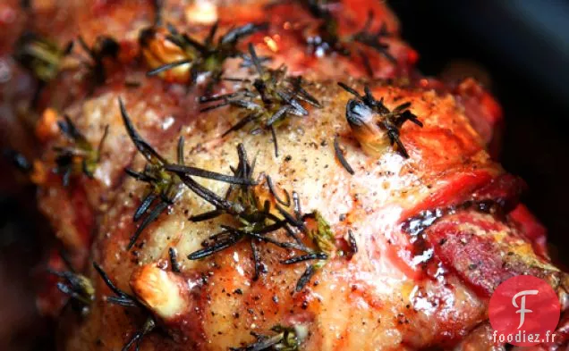 Agneau Rôti Simple À L'Ail Et Au Romarin