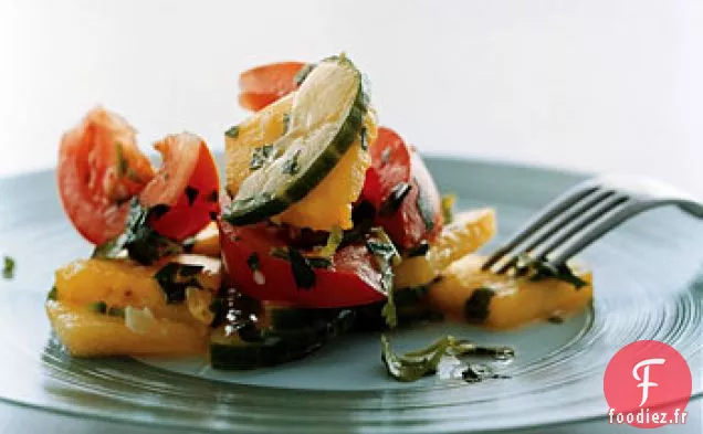 Salade de Concombre, Tomate et Ananas avec Vinaigrette Asiatique