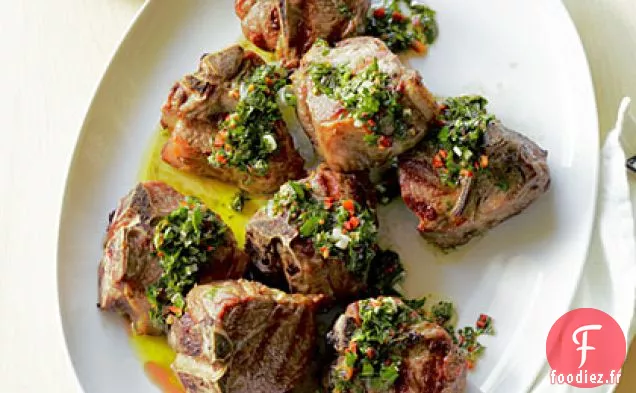 Agneau Grillé avec Salsa au Chocolat et à la Menthe