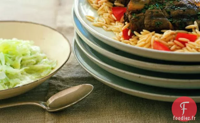 Côtelettes d'Agneau à l'Origan Grillé et au Citron avec Orzo