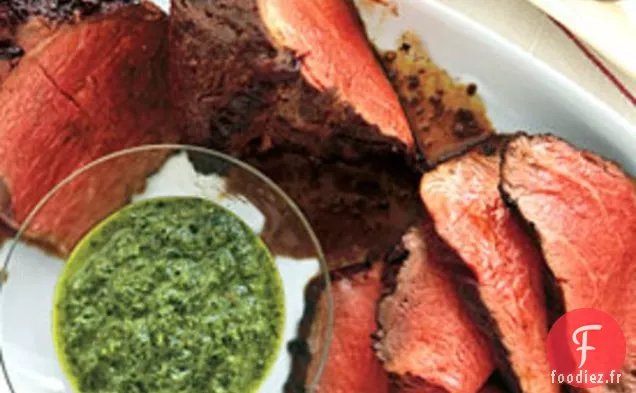 Filet de Bœuf Grillé à l'Omble avec Chimichurri aux Trois Herbes