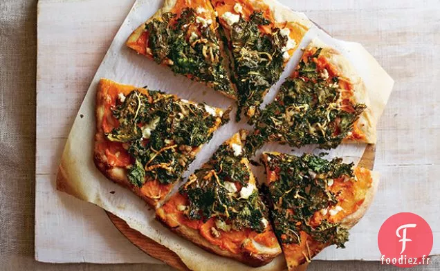 Pizza à la Patate Douce et au Chou Frisé