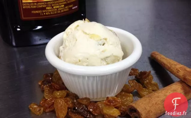 Crème Glacée Au Rhum Et Aux Raisins