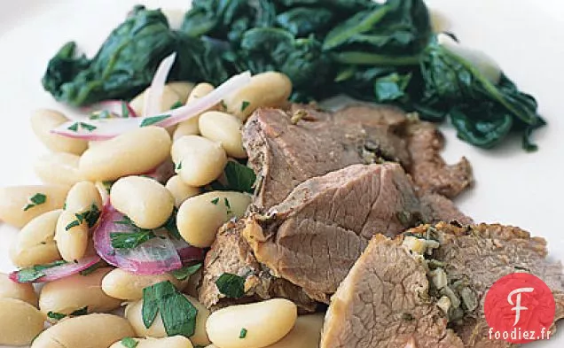 Agneau au Romarin et à l'Ail avec Haricots Blancs
