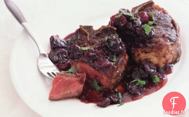 Côtelettes D'Agneau Aux Cerises Séchées Et Porto