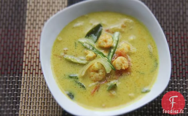 Moilee aux Crevettes du Kerala (Soupe de Crevettes au Curry et à la Noix de coco)