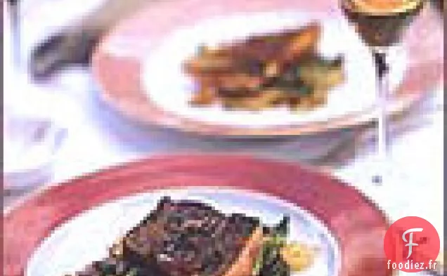 Saumon Enveloppé de Pancetta au Beurre de Vin Rouge