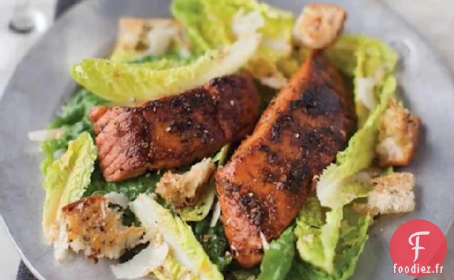 Recette De Salade César Au Saumon Noirci