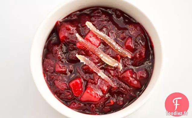 Sauce aux Canneberges aux Poires et au Gingembre