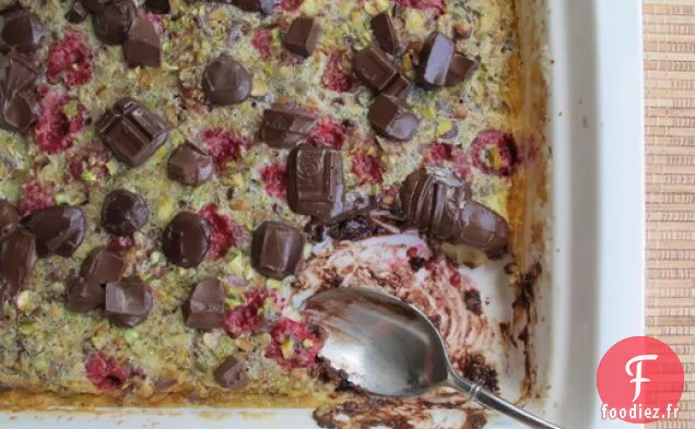 Clafoutis Chocolat Framboise Pistache