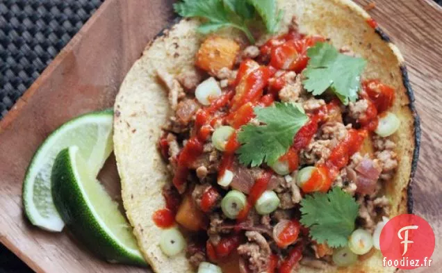 Tacos À la Dinde et à la Courge À la Poêle Facile Avec Sriracha