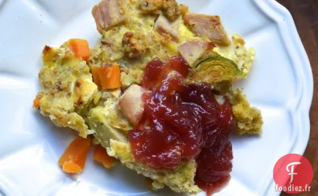Jour après Thanksgiving Farce et Cocotte de petit-déjeuner à la Dinde