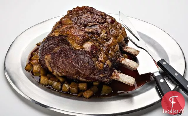 Rôti De Côte Debout Avec Glaçage À La Poire Et À L'Eau-De-Vie Recette