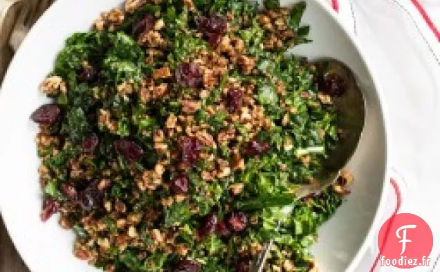 La Meilleure Salade de Chou Frisé Râpé au Parmesan aux Pacanes et aux Canneberges