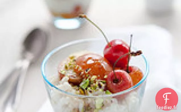 Risotto au Miel de Lavande aux Fruits à Noyau Rôtis à la Vanille