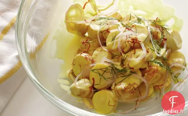Salade De Pommes De Terre Fingerling À L'Aneth Et Vinaigrette Citron-Safran Recette