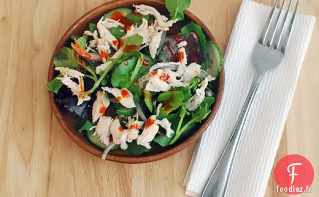 Salade De Poulet Râpé Avec Vinaigrette Gochujang