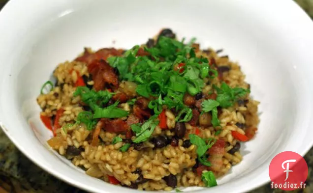 Haricots Noirs et Riz au Bacon