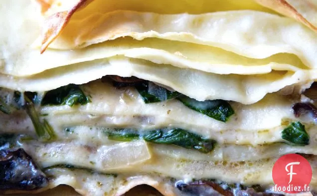 Lasagne Aux Trois Fromages Aux Cèpes Et Aux Épinards Recette