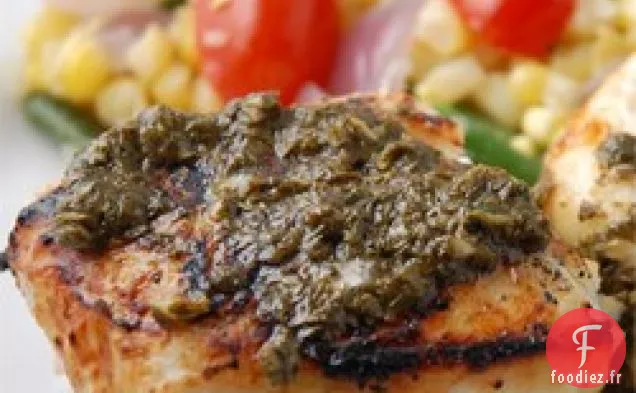 Flétan Grillé au Beurre d'Ail à la Coriandre