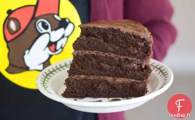 Gâteau Au Chocolat À Trois Couches Avec Glaçage