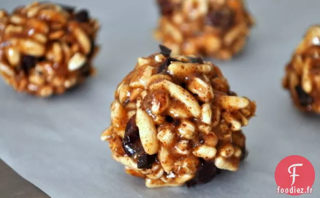 Friandises Au Chocolat aux Canneberges Sans Cuisson