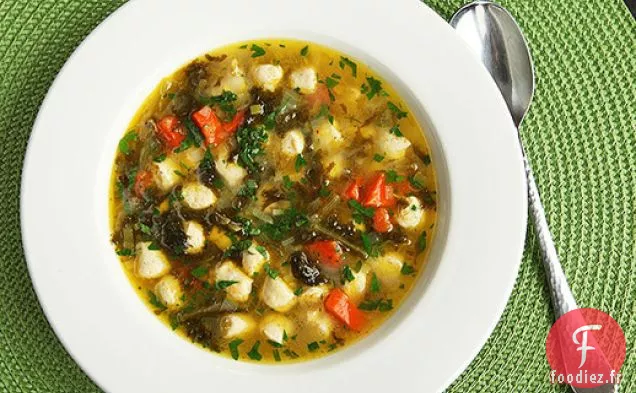 Soupe D'Escarole et de Parmesan Aux Boulettes de Poulet