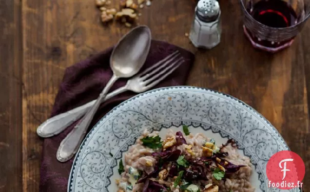 Risotto au Vin Rouge avec Radicchio de Roquefort et Noix