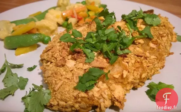 Poulet Enrobé de Craquelins Au Cari