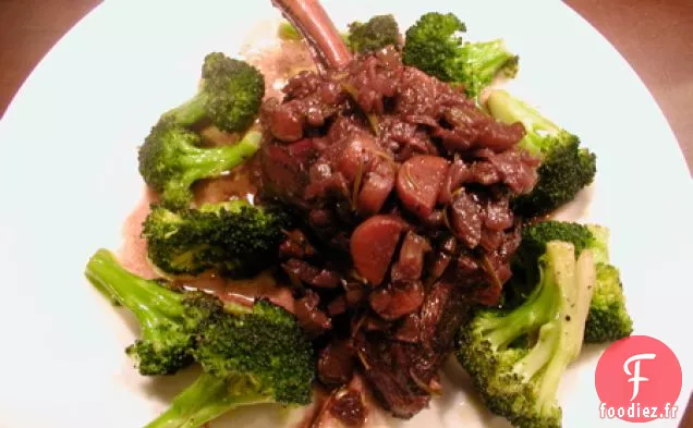 Jarrets d'Agneau Braisés Au Vin Rouge
