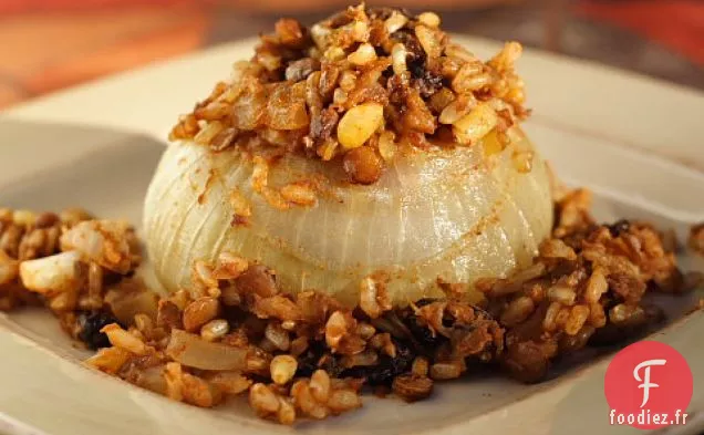 Oignons Vidalia Farcis au Riz - Pilaf de Lentilles