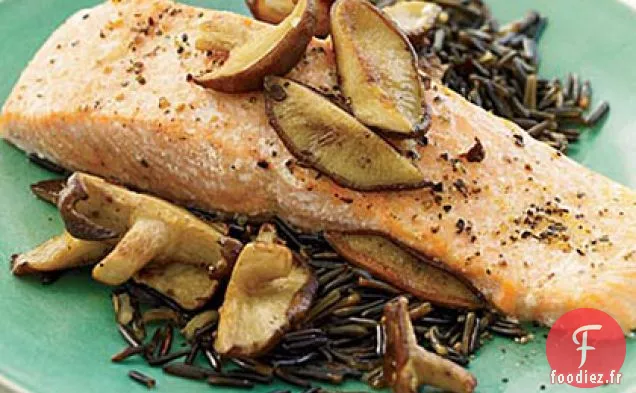 Saumon au Shiitake et Sauce au Vin Rouge