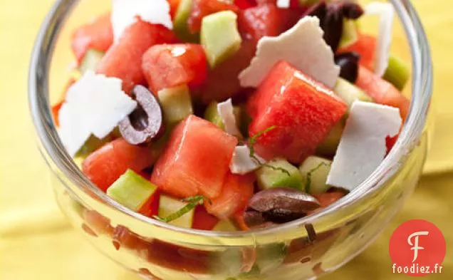 Salade de Pastèque, Tomate et Olives Kalamata