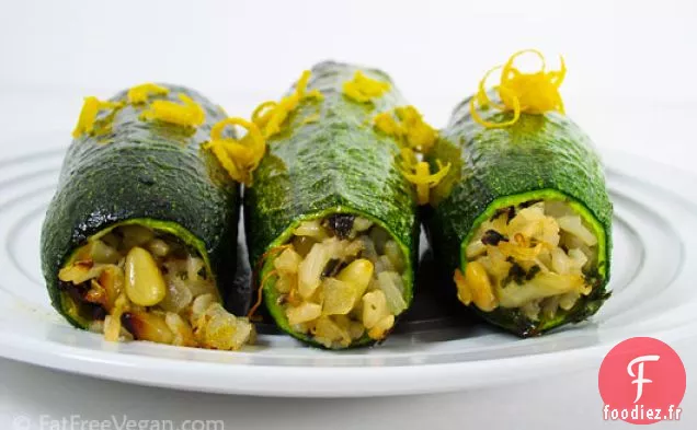 Courgettes Farcies aux Noix de Pin et Riz Basmati aux Herbes